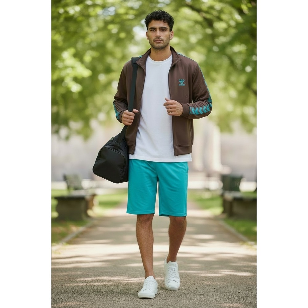HUMMEL Track Jacket XXXL RARE Color way Brown/Turquoise Retro Chevron Zip Up